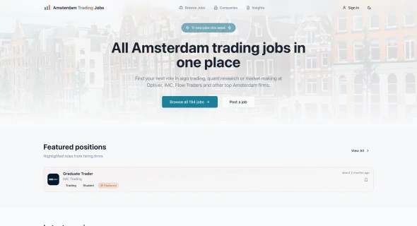 Amsterdam Trading Jobs 화면