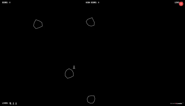 Asteroids 화면
