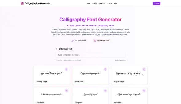 Calligraphy Font Generator 화면