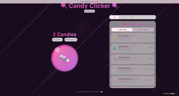 CandyClicker 화면