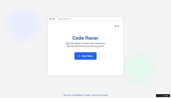 Code Racer 화면