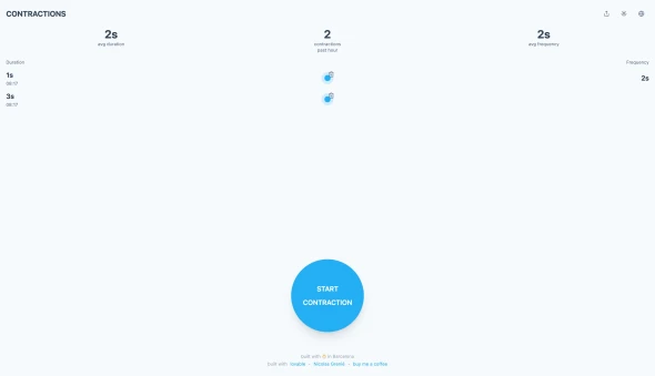 ContractionTrack.com 화면