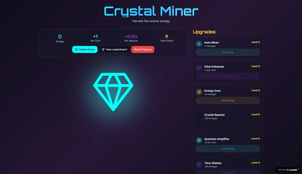Crystal Miner 화면