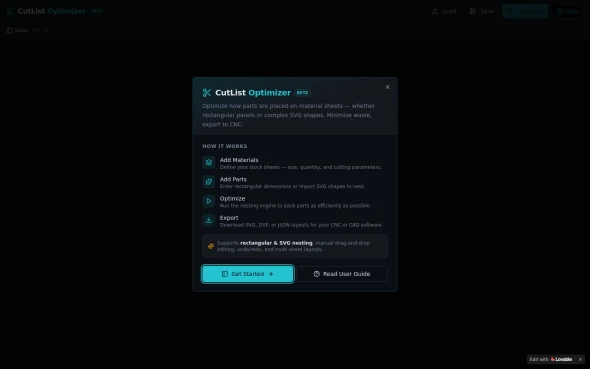 CutList Optimizer 화면