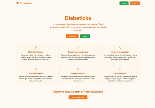 Diabeticks 화면
