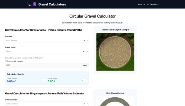 Gravel Calculators 화면