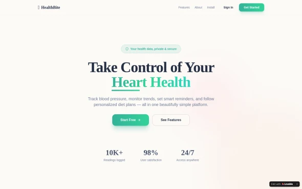 HealthBite 화면