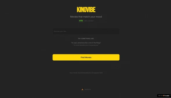Kinovibe 화면