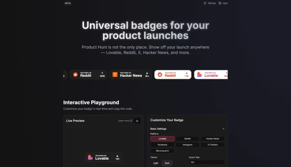Launched Badges 화면