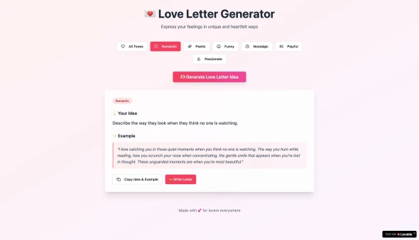 Love letter ideas 화면