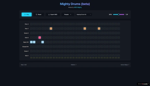 Mighty Drums 화면