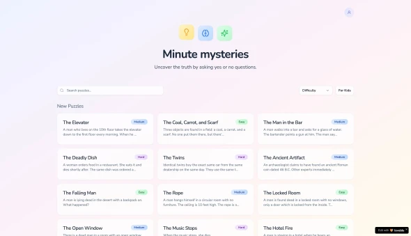 Minute mysteries 화면