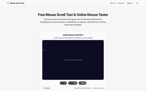 Mouse Scroll Test 화면