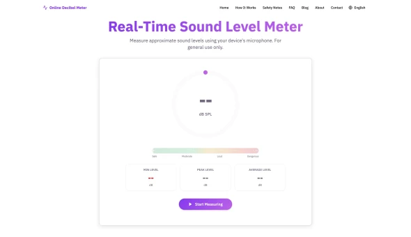 Online Decibel Meter 화면