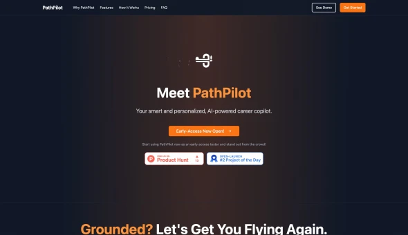 PathPilot — Your smart and personalized, AI-powered career copilot. 화면