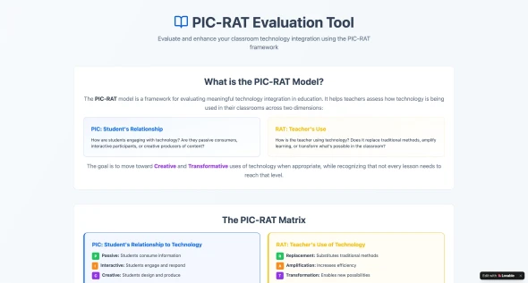 PIC-RAT Evaluation Tool 화면