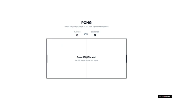 Pong 화면