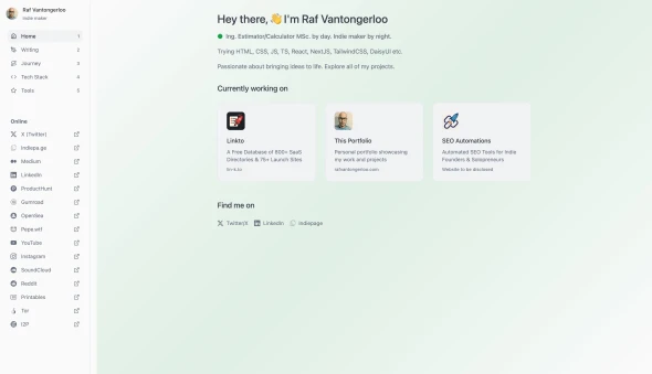 Portfolio of Raf Vantongerloo 화면