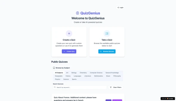 QuizGenius 화면