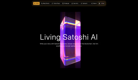 Satoshis Living AI Interface 화면