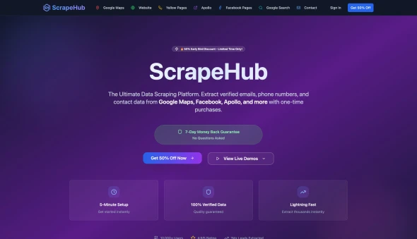 ScrapeHub 화면
