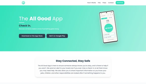 The All Good App 화면