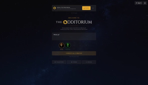 The Odditorium 화면