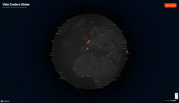 The Vibe Coders Globe 화면
