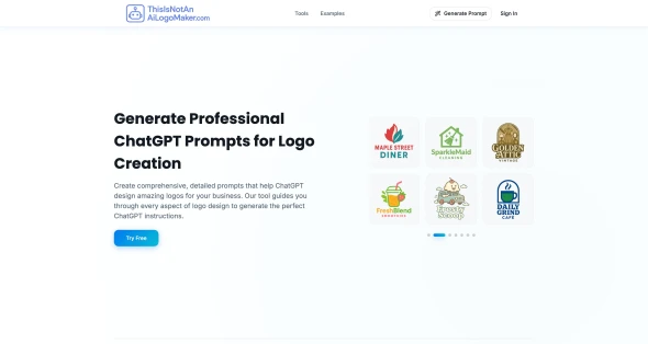 ThisIsNotAnAiLogoMaker - free ai prompt generator for logo design 화면