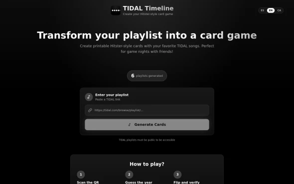 TIDAL Timeline 화면
