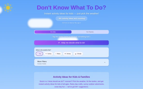 Tilly, Age 4: Don'tKnowWhatToDo.com 화면