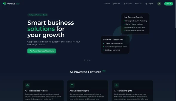 Vanikya AI - Smart business solutions for your growth 화면