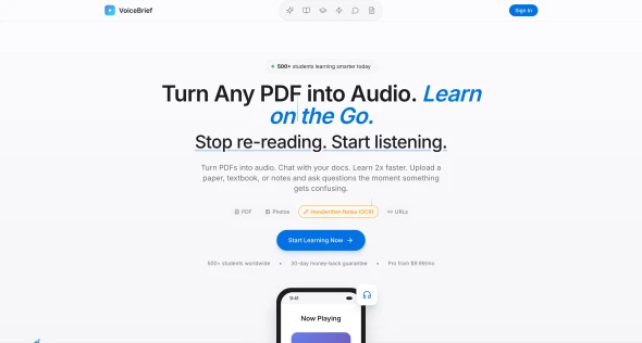 VoiceBrief.io 화면