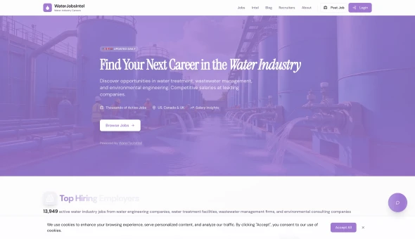 WaterJobsIntel 화면