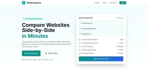 Webcomparis 화면