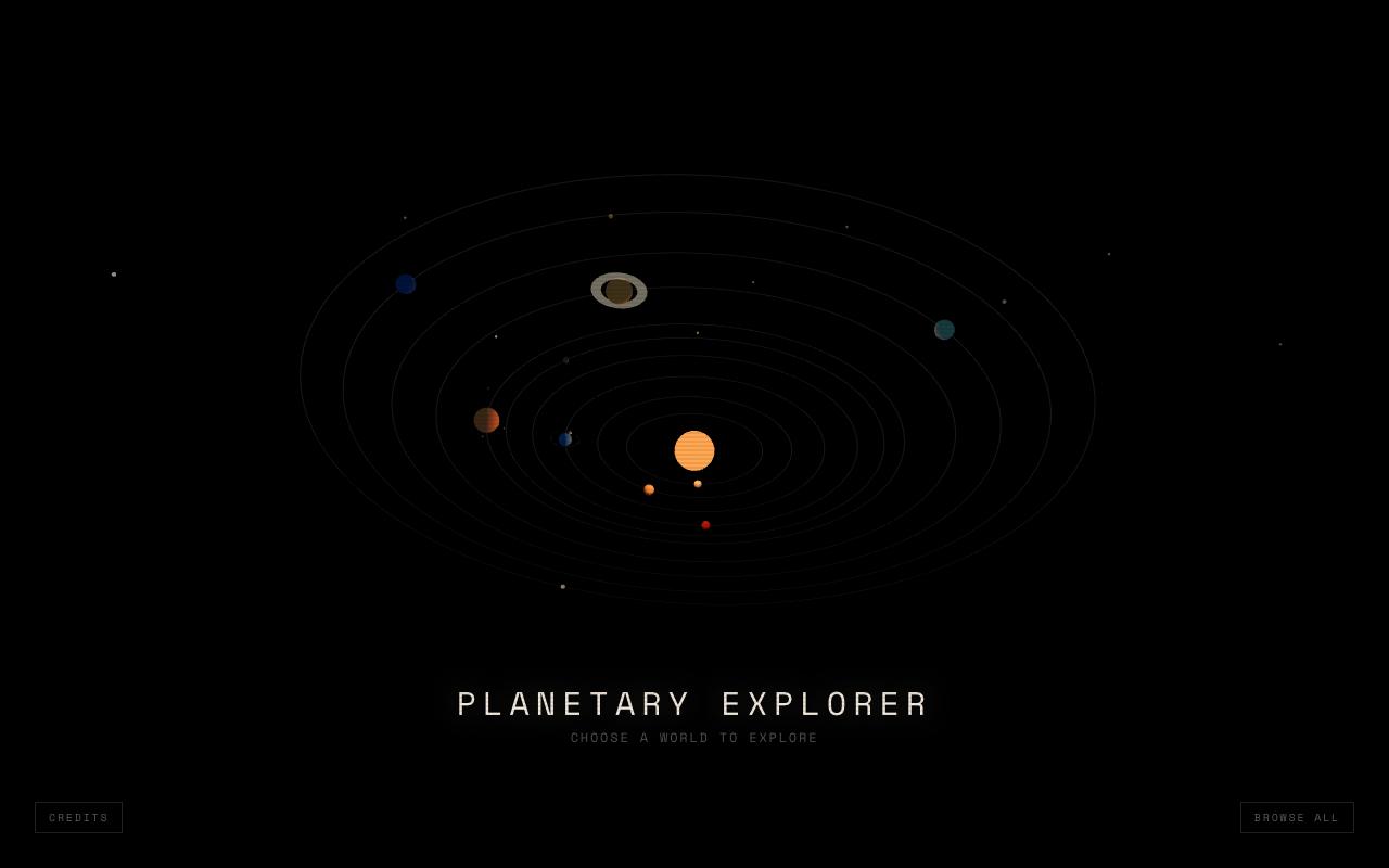 Planetary Explorer 화면